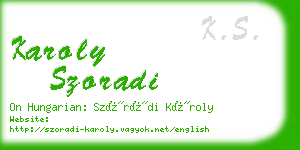 karoly szoradi business card